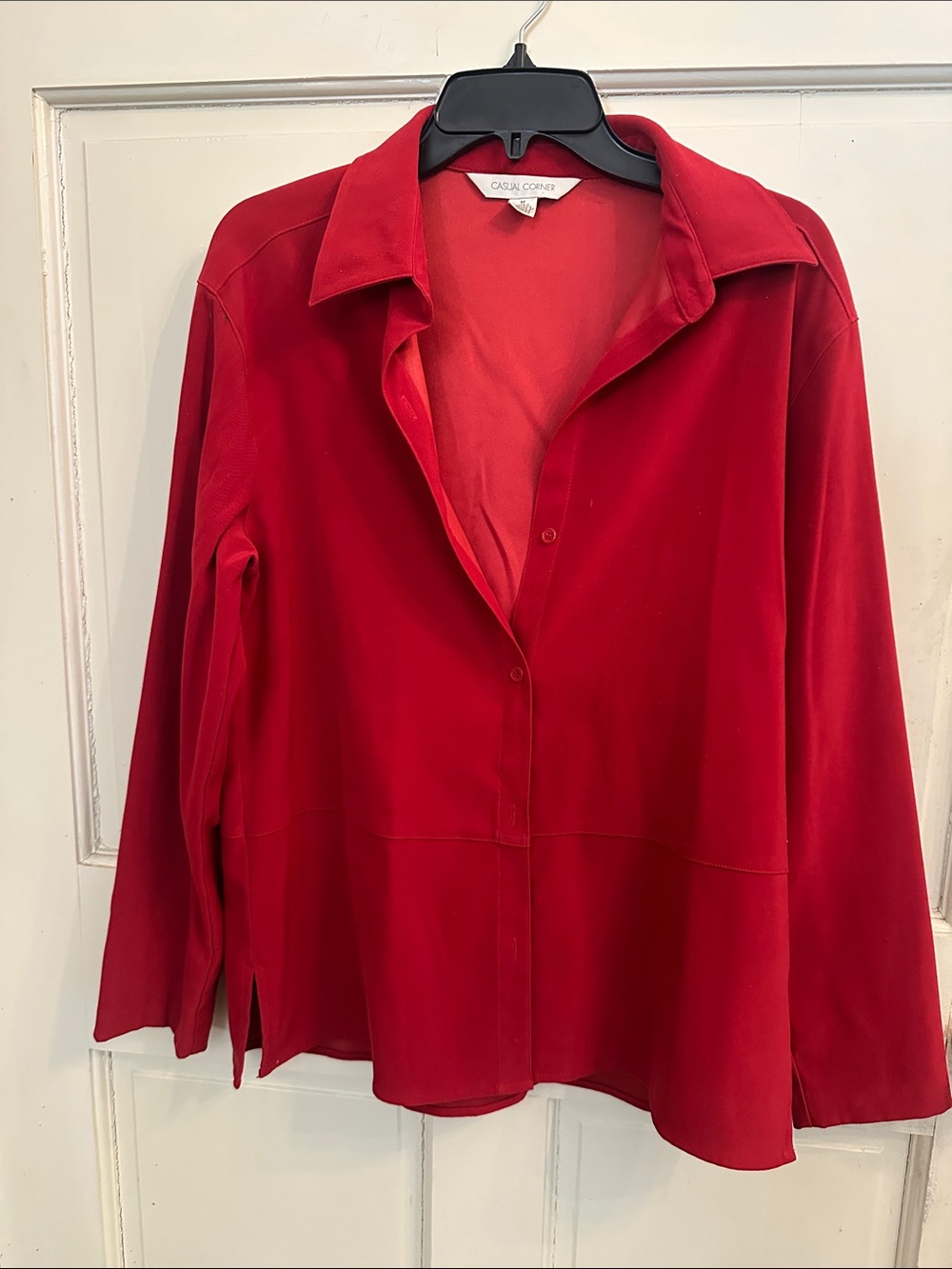 Casual Corner Women's Bright Red Button-Front Shirt